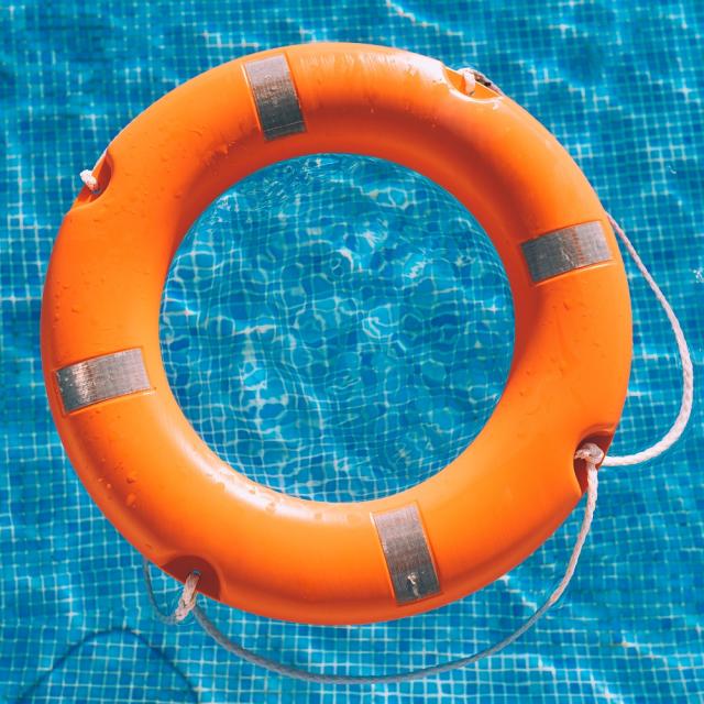 Lifesaver in the swimming pool