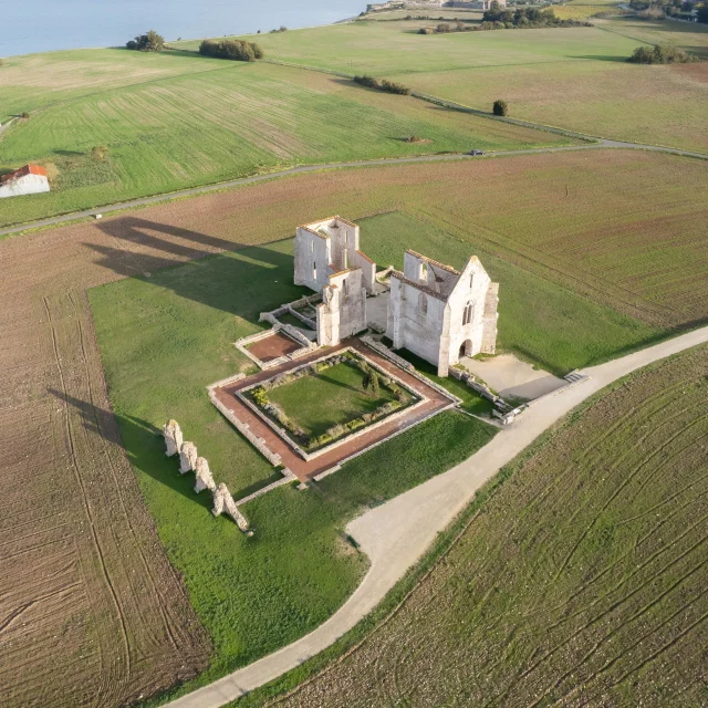 Aerial view Abbaye Des Chateliers La Flotte Ile De Re Jules Serrurier