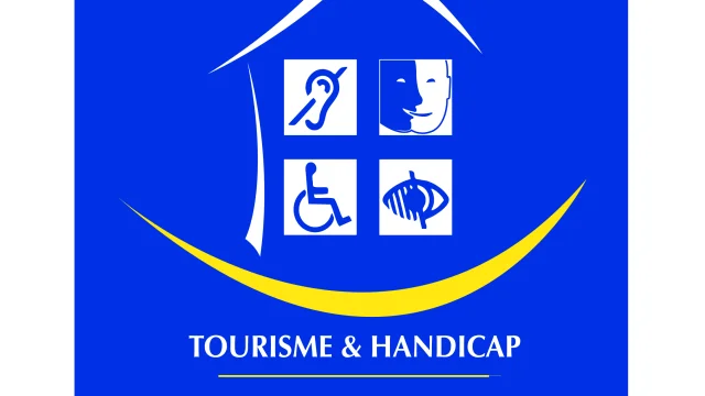 Logo officiel du label Tourisme & Handicap, symbolisant l'accessibilité touristique.