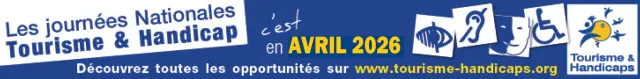 Affiche des Journées Nationales Tourisme & Handicap prévues en avril 2026.