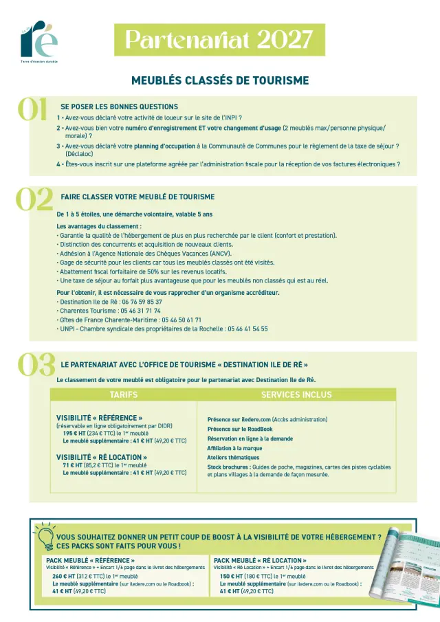 Fiche Meublés 2027 Liste produits partenariat - page de couverture