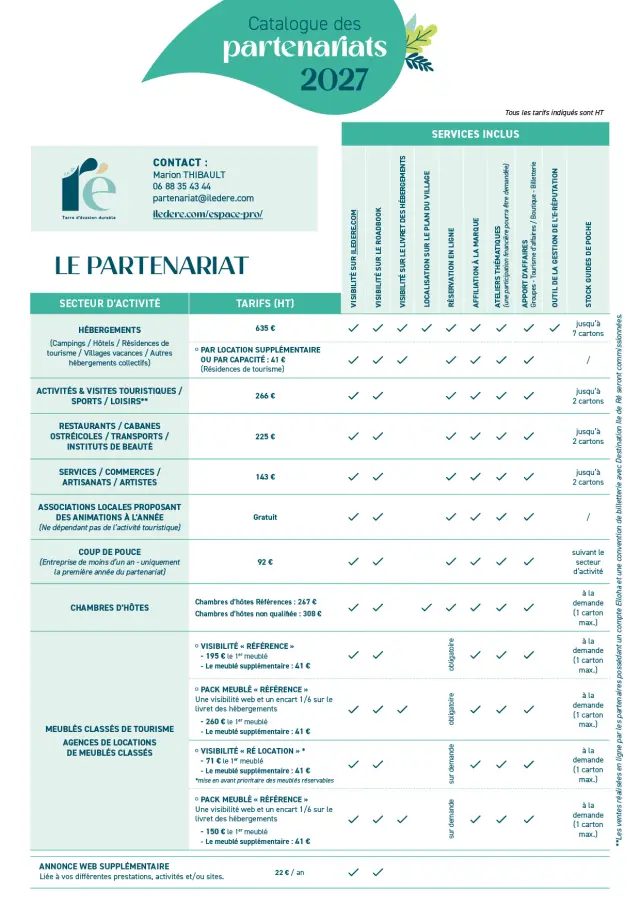 Catalogue Partenariats 2027 Page de couverture
